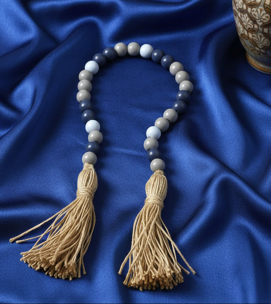 Wood Beaded Tassel Garland Decor'