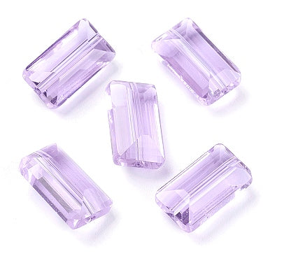 GradeAAA Imitation Austrian Rectangle Crystals, Lilac 15mm