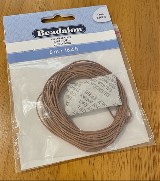 Beadalon Indian Leather, .5mm Natural