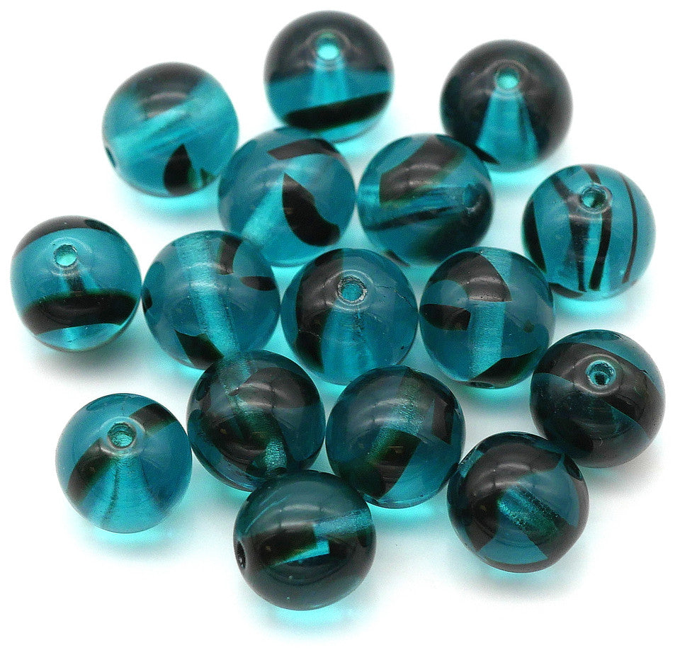 Czech Glass Druk Blue Zircon 8mm