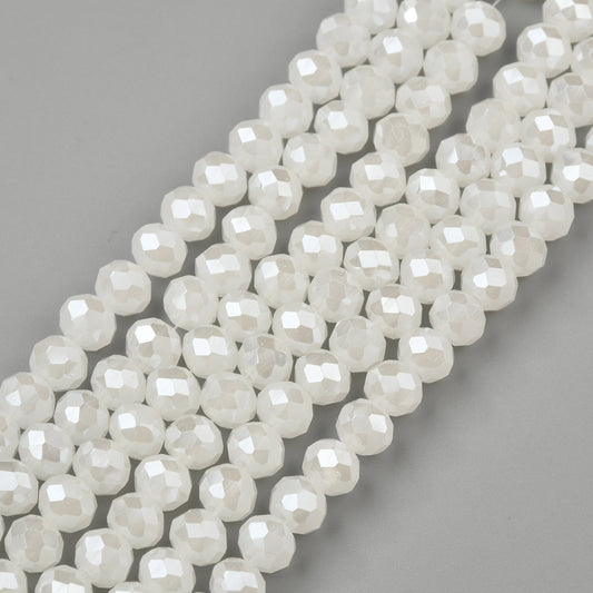 Rondelles Creamy White AB 6mm