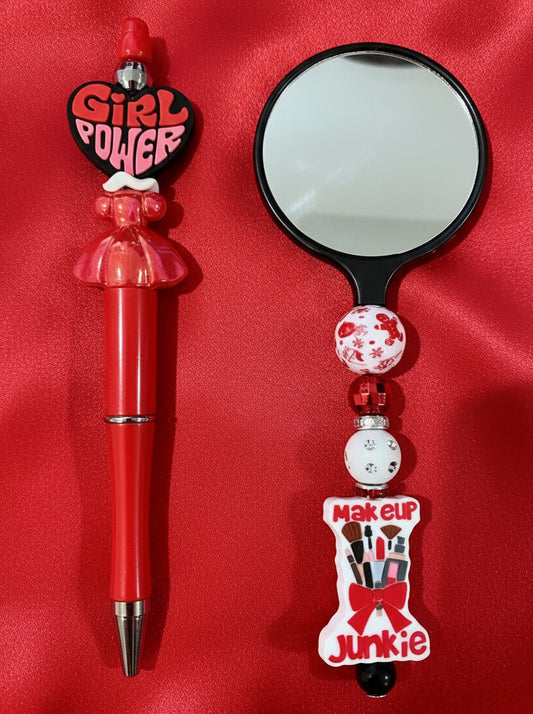 Beadable Pen & Mirror Kit, Girl Power