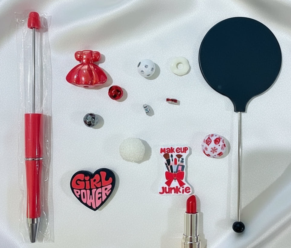 Beadable Pen & Mirror Kit, Girl Power