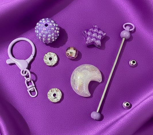 Moon over Violet Beadable Bag Charm Kit