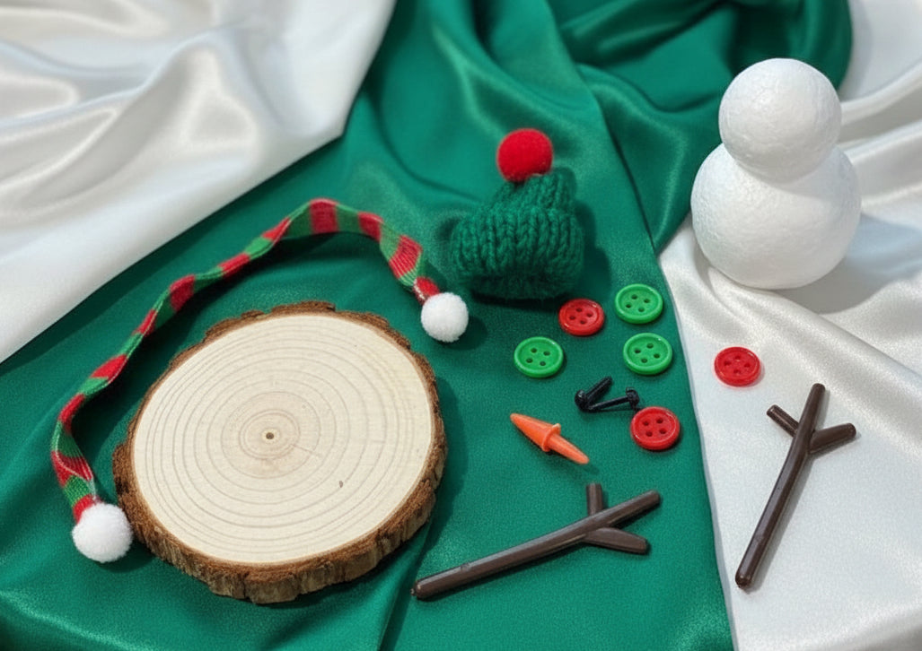 Build a Mini Snowman Kit, Small Green Hat