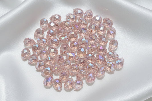 Briolette Crystals, Pink 10mm