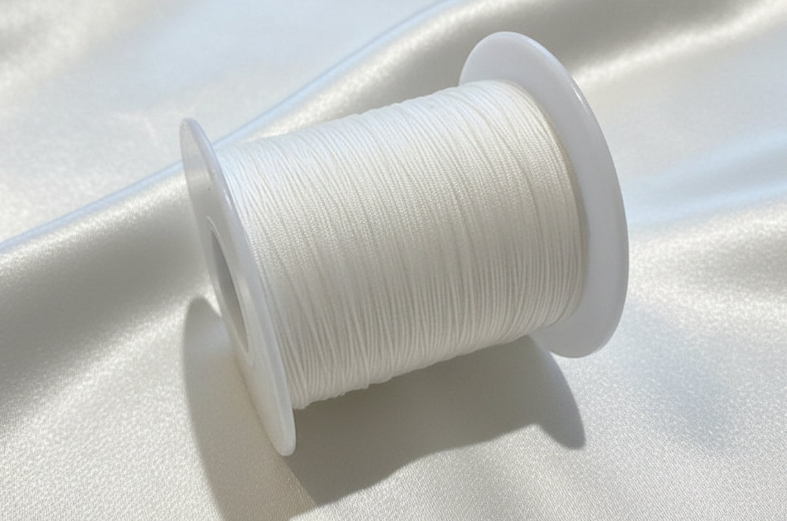 Knotting Cord, White .4mm by the yard