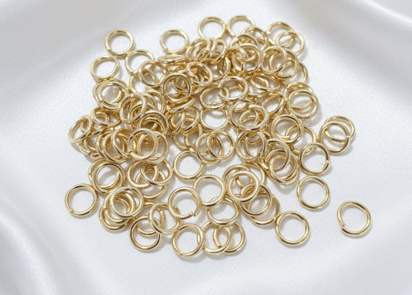 Round Jump Rings 18k GP Stainless Steel, 6mm VALUE PK