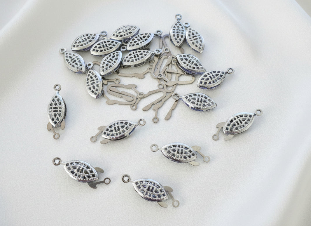 Fish Hook Filagree Clasp Stainless Steel