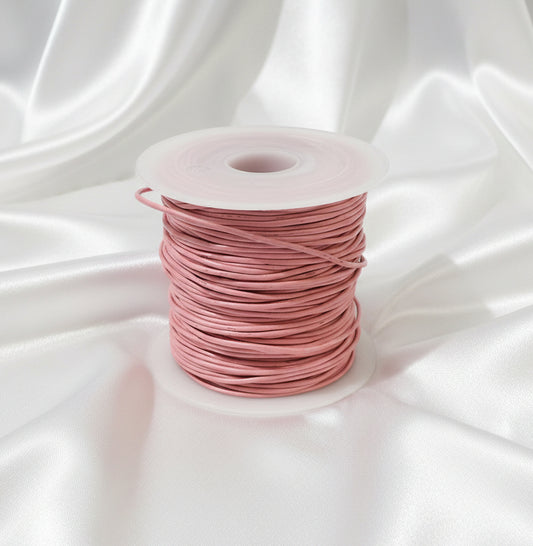 1mm Cowhide Leather, Pink by the yard