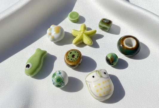 Handmade Porcelain Bead Mix Tidal Ponds