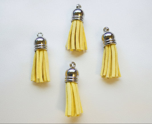 Faux Suede Tassels Yellow