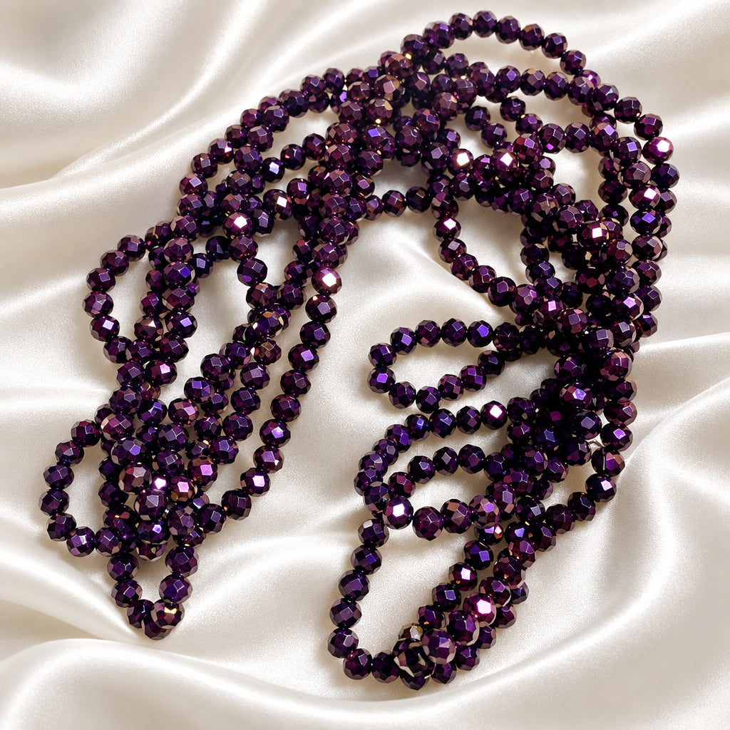 Faceted Rondelles Metallic Purple 3mm