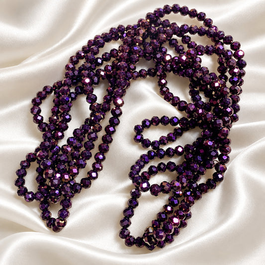 Faceted Rondelles Metallic Purple 3mm