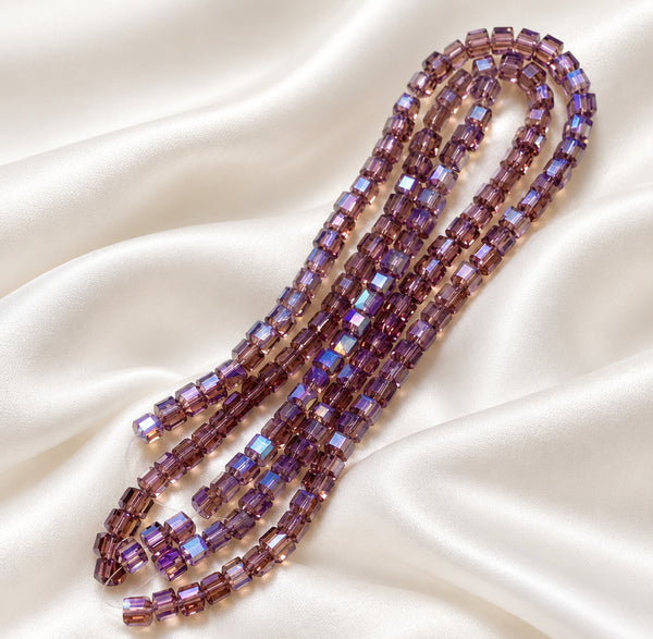 Faceted Cuboids Purple AB 4mm – JewelrybyJen