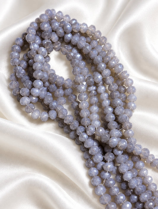 Faceted Rondelles Gray Luster 6mm