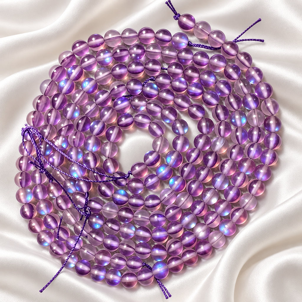 Synthetic Moonstone (mermaid glass) Violet 6mm