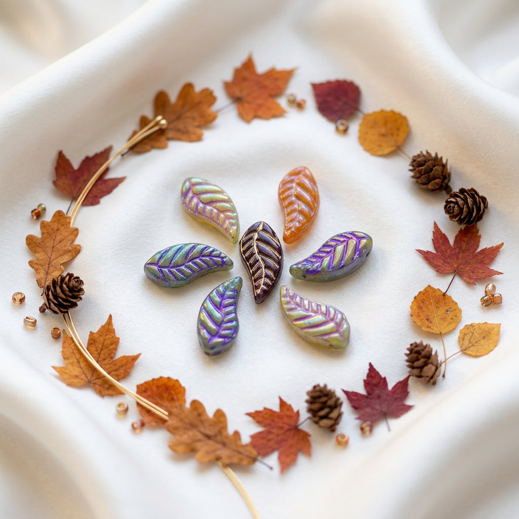 Glass Leaf Beads