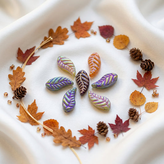 Glass Leaf Beads