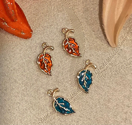 Leaf Charms Orange/Teal