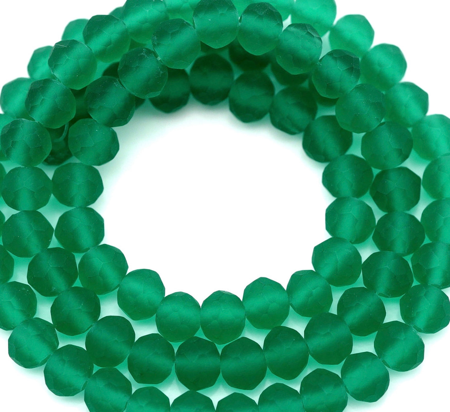 Rondelles Matte Green 6mm