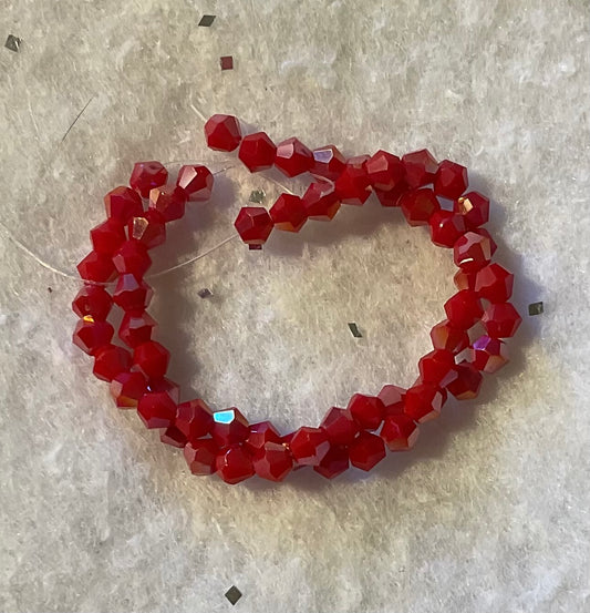 Bicone Crystals Cherry AB4mm