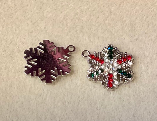 Rhinestone Snowflake Charms