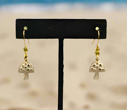 Mushroom Necklace and Earring Set