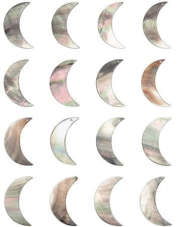 Crescent Moon Pendant, Black Lip Mother of Pearl