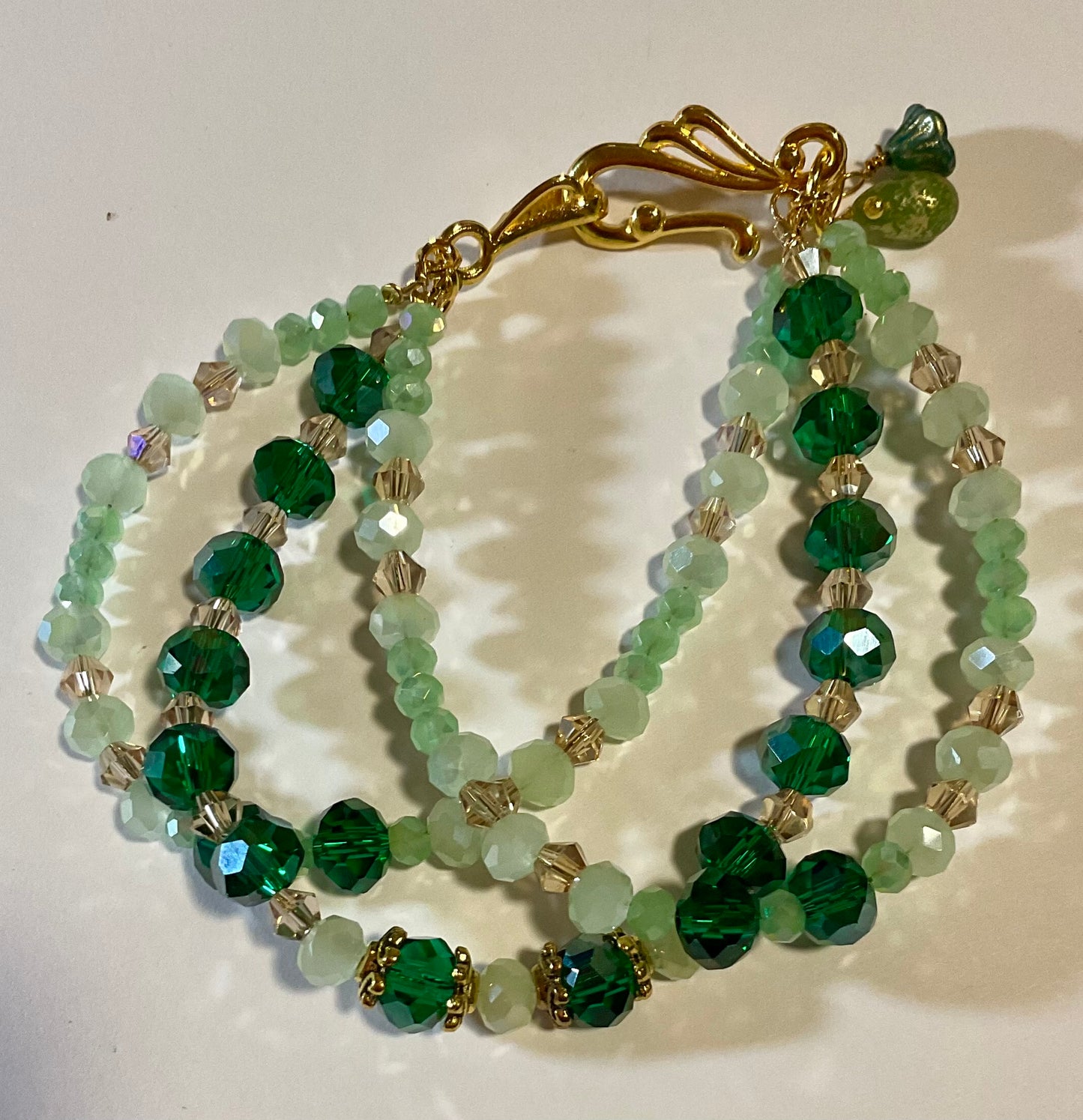 Emerald Whisper Triple-strand Bracelet Kit