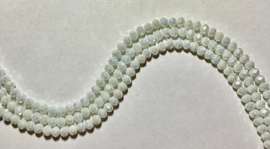Rondelles, White 6mm