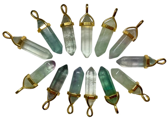 Natural Fluorite Hexagon Pendant