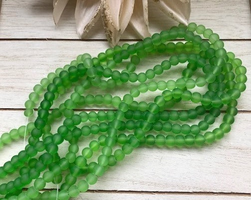 Light Olive Green Glass Beads 6mm