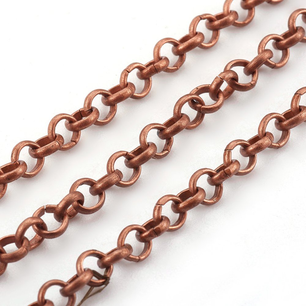 Rolo Chain Copper 4mm by the yard