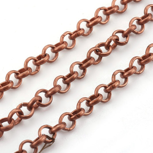 Rolo Chain Copper 4mm by the yard