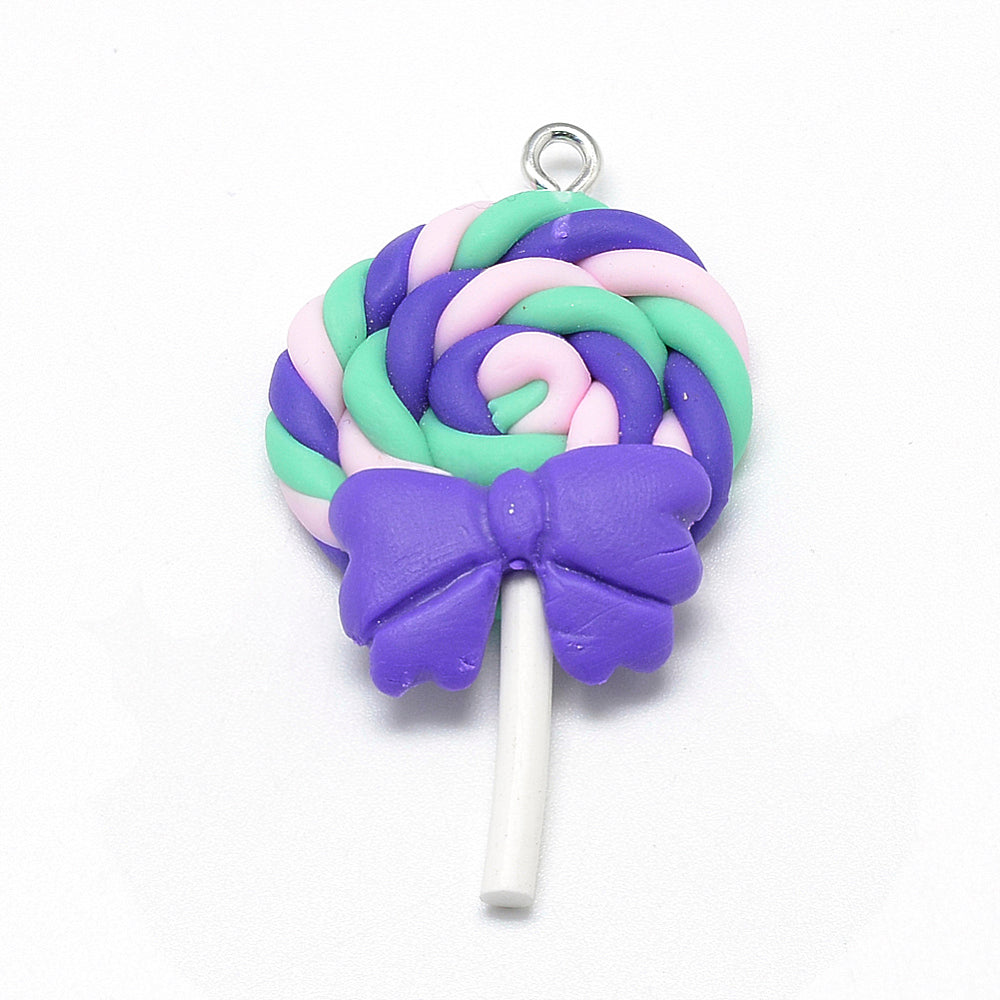 Lollipop Pendant Purple Swirl