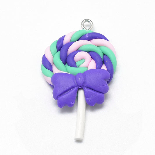 Lollipop Pendant Purple Swirl