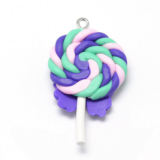 Lollipop Pendant Purple Swirl