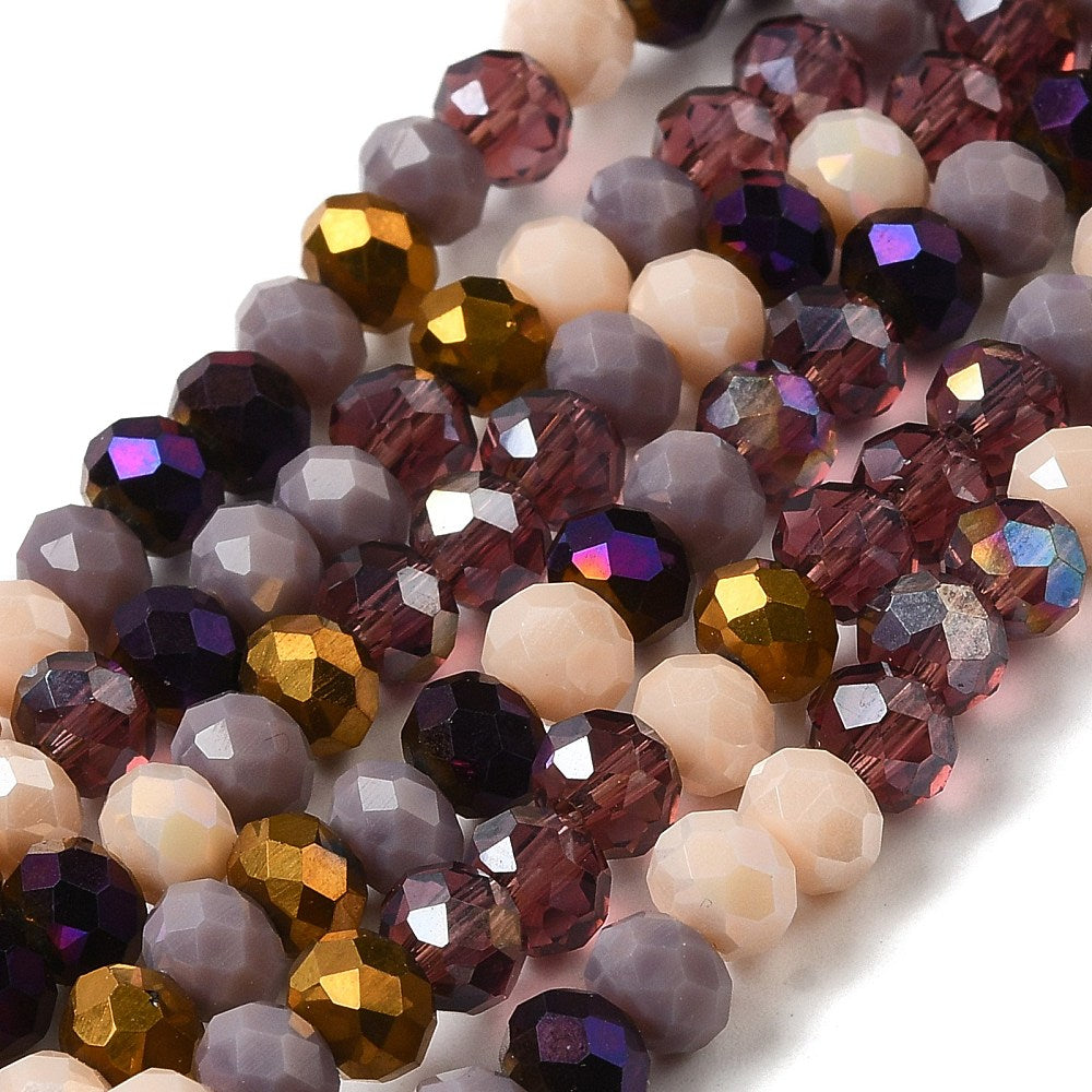 Faceted Rondelles Bronzed Orchid 6mm