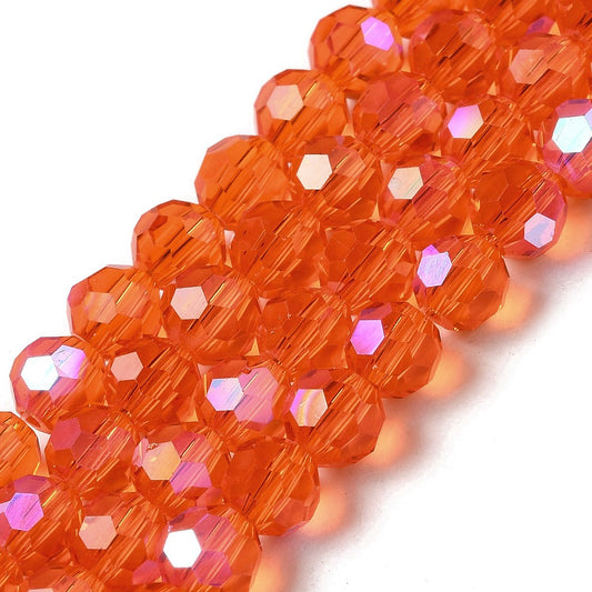 Faceted Rondelles Orange 6mm