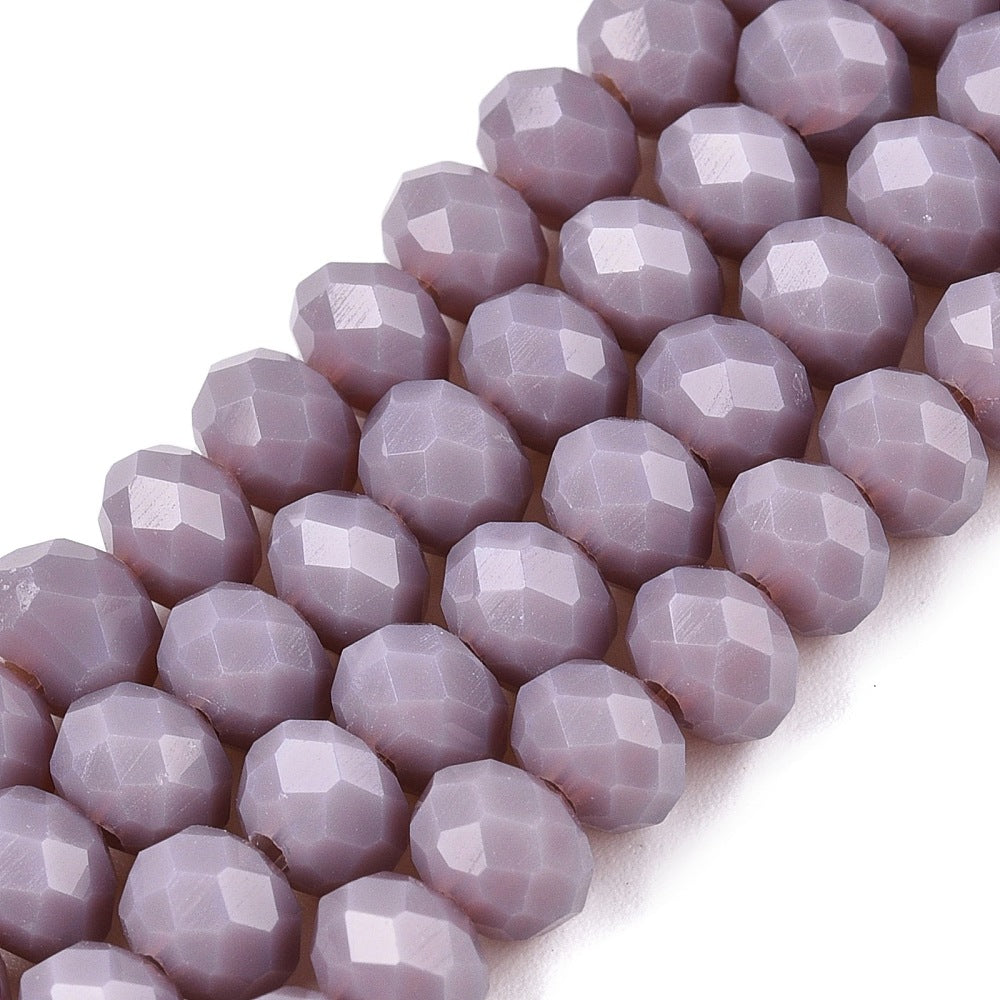 Imitation Jade Faceted Rondelles Med. Purple 6mm