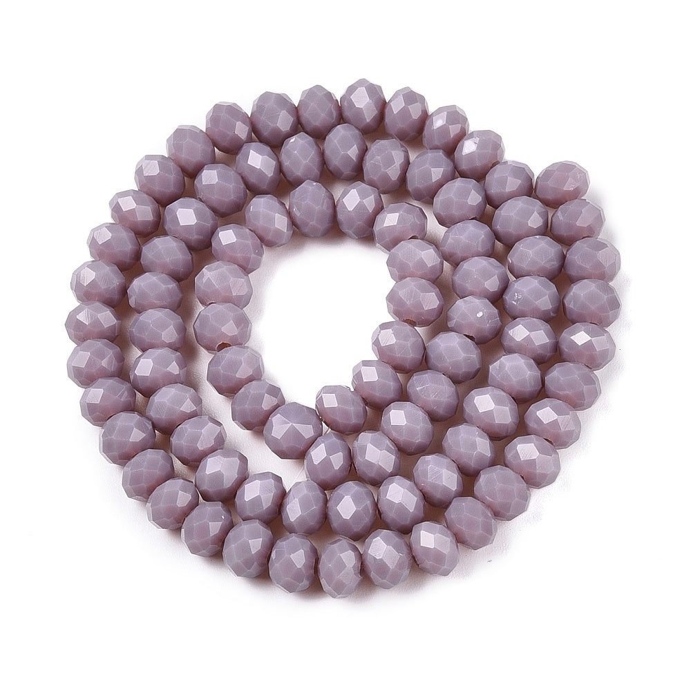 Imitation Jade Faceted Rondelles Med. Purple 6mm
