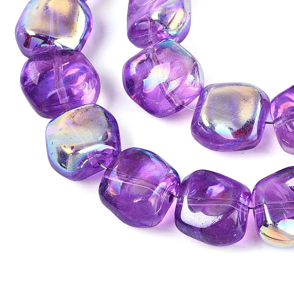 Twist Bean Beads Dark Orchid AB