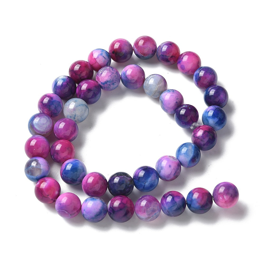 Natural Agate Royal Blue/Fuchsia 10mm