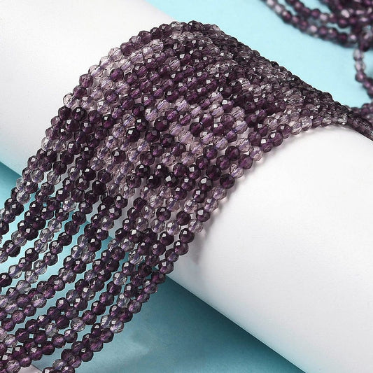 Faceted Rondelles Purple/Lavender 2mm