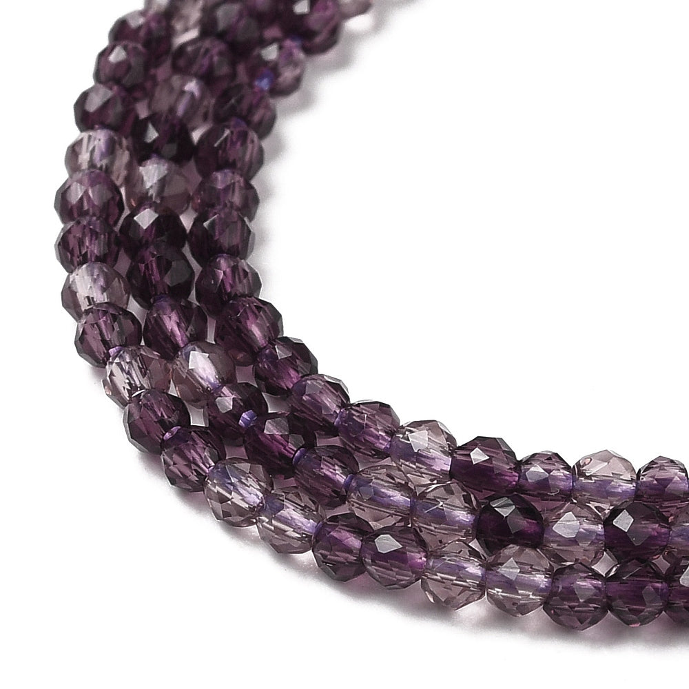 Faceted Rondelles Purple/Lavender 2mm