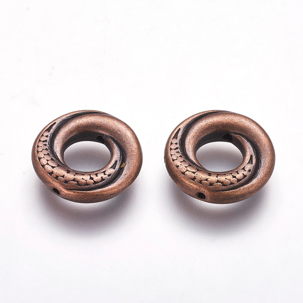 Tibetan Style Donut Bead Frames Copper