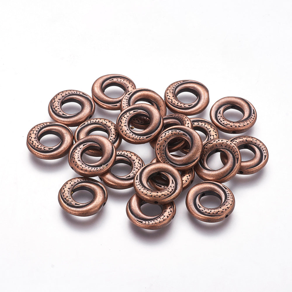 Tibetan Style Donut Bead Frames Copper