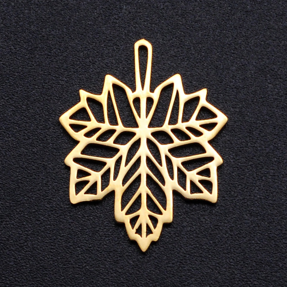 Filigree Maple Leaf Laser Cut Charm