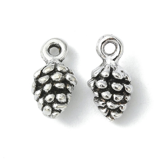 Tibetan Style Pine Cone Charms 13mm